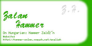 zalan hammer business card